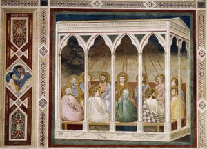 Pingst, detalj från Kristi liv och lidande, av Giotto av Giotto (c.1266 1337)