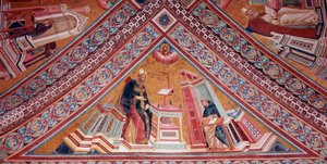 Kyrkans läkare: Saint Augustine of Hippo (fresk av Giotto (c.1266 1337)