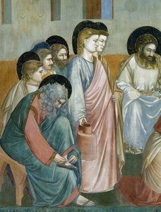 Fottvätt, Detalj från Kristi liv och lidande, av Giotto av Giotto (c.1266 1337)