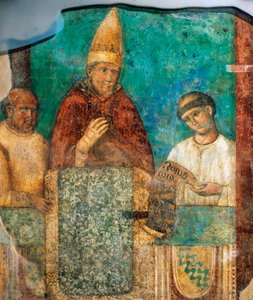 Bonifatius VIII tillkännager heligt år, fresk av Giotto (1267-cirka 1337), St John Lateran