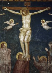 Kristus korsfäst, detalj av korsfästelsen med fem franciskaner - Fresco av Giotto (c.1266 1337)