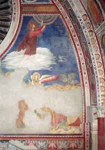 Nya testamentets historia: Kristi himmelsfärd - Fresco av Giotto (c.1266 1337)