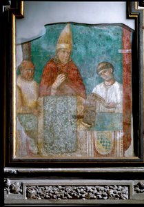 Påven Bonifatius VIII utropar 1300 års jubileum (fresk av Giotto (c.1266 1337)