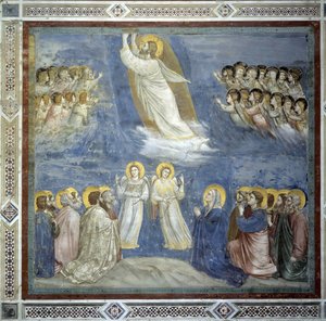 Kristi himmelsfärd. Freskomålning av Giotto di Bondone (1267-1337)
