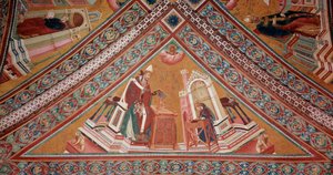 Kyrkans läkare: Påven Gregorius I den store (fresk av Giotto (c.1266 1337)