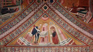Kyrkans läkare: Saint Ambrose (fresk av Giotto (c.1266 1337)