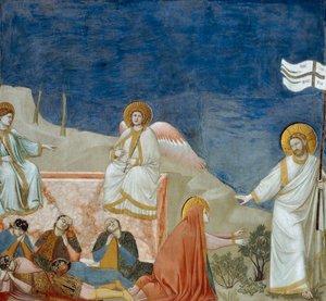 Kristi uppståndelse, detalj från Kristi liv och lidande, av Giotto