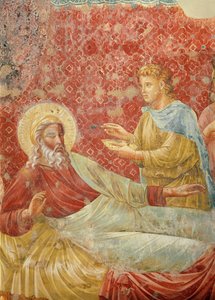 Isaac avvisar Esau, detalj av Isaac och Esau, ca 1288 (detalj av 350996) av Giotto di Bondone
