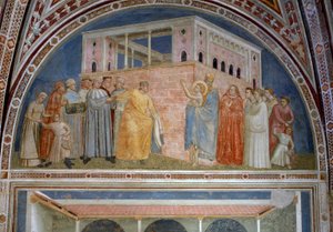 St. Franciskus som avstår från sina världsliga gods, från Bardi-kapellet, c.1320 av Giotto di Bondone
