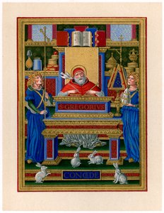 St Gregorius den store tar emot inspiration från den Helige Ande, c1490