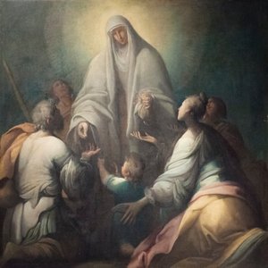 Madonna delar ut almoner av Giovanni (1575-1655) Donducci