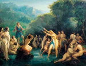 Diana och Actaeon, av Giovanni Carnovali känd som Piccio (1804-1873)