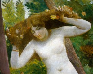 Vid källan, av Giovanni, känd som Nino Costa (1826-1903). Detalj.