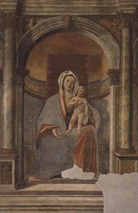 Madonna och barn (fresco) av Giovanni Buonconsiglio