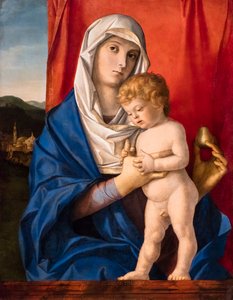 Jungfru med barn, ca 1488-1490 (blandteknik på trä) av Giovanni (workshop of) Bellini