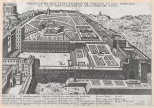 Mirror of Roman Magnificence: Flygfoto över Belvedere och dess trädgårdar, 1579., 1579. av Giovanni Ambrogio Brambilla.