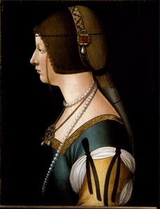 Porträtt av imponen Bianca Maria Sforza av Giovanni Ambrogio de (circle of) Predis