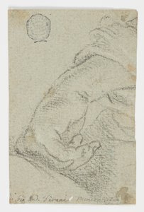 Teckning, studie: En vänsterhand i lutande ställning, ca 1650 av Giovanni Andrea Sirani