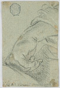 Teckning, studie: En vänsterhand i lutande ställning, ca 1650 av Giovanni Andrea Sirani