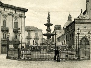 The Fountain of Orion, av Giovanni Angelo Montorsoli (ca 1506-1563), Piazza Duomo, Messina, Sicilien, Italien av Giovanni Angelo Montorsoli