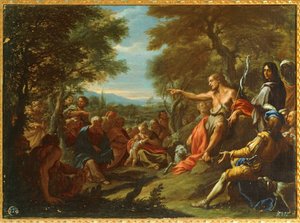Saint John predikande (målning) av Giovanni Antonio Bazzi Sodoma
