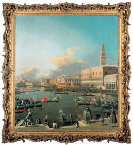 Bucintoro på Molo, Venedig, på Kristi himmelsfärdsdag av Giovanni Antonio Canal