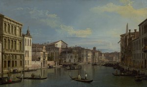 Canal Grande i Venedig från Palazzo Flangini till Campo San Marcuola, ca 1738