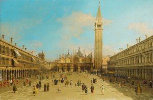 Piazza San Marco, Venedig, med blick österut, av Giovanni Antonio Canal