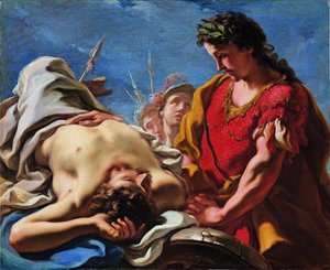 Alexander vid den döde Darius lik av Giovanni Antonio Pellegrini