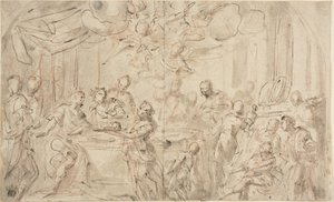 Salome med Johannes döparens huvud före Herodes av Giovanni Antonio Pellegrini
