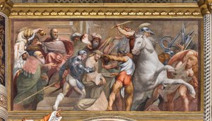 Central Aave, tredje sträckan söderut, klättra till Golgata, Il Pordenone av Giovanni Antonio Pordenone