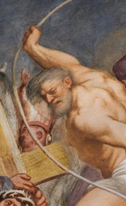 Centralskepp, Andra Sydspann, Jesus faller under korset, Il Pordenone av Giovanni Antonio Pordenone