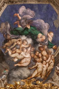 Gud som skapare bland änglar, ca 1529 (fresk) av Giovanni Antonio Pordenone