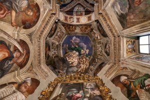 Gud som skapare bland änglar, ca 1529 av Giovanni Antonio Pordenone