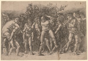 Bacchanal med Silenus. av Giovanni Antonio da Brescia