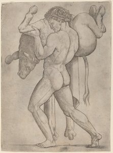 Herkules och den kretensiska tjuren av Giovanni Antonio da Brescia