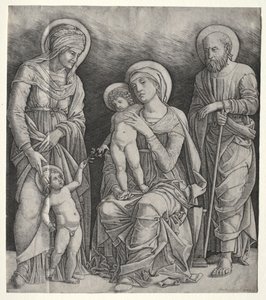 Helig familj med St. Elizabeth och spädbarnet St. John the Baptist av Giovanni Antonio da Brescia