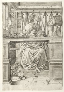 St. Hieronymus i hans studie, ca. 1510. av Giovanni Antonio da Brescia