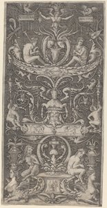 Prydnadspanel inskriven "Victoria Augusta" av Giovanni Antonio da Brescia after Nicoletto