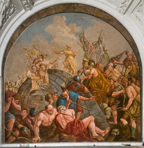 Fredsförhandlingarna mellan Claudius Civilis och Quintus Petillis Cerialis av Giovanni Antonio de Groot
