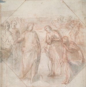 Simon Magus fall (recto); Jakobs och Johannes kallelse (eller Petrus och Andreas) (verso)