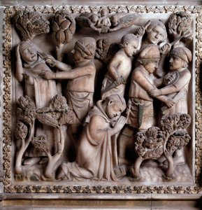 Representation av martyren till Peter av Verona av Giovanni Balduccio
