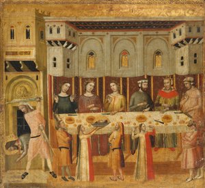 Herodes högtid och baptistens halshuggning, ca. 1330-35.