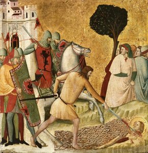 The Martyrdom of Saint Columba Scener ur Saint Columbas liv, 1345-1350.