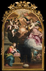 Södra tvärskeppet, bebådelsens altare, altartavla av Giovanni Battista Trotti känd som Il Malosso 1594