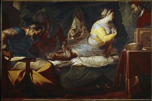Quadroni de san Carlo: avsnitt av Saint Charles Borromees liv (1538-1584): Aurelia degli Angelis mirakel (Quadroni of St Charles: Life and miracles of St Charles Borromeo: miracle of Aurelia degli Angeli) Målning av Cerano (Giovan) Baptist Kr