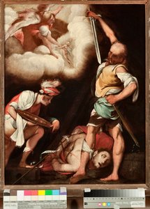 Johannes Döparens dekollering En man gillade att ta upp helgonets huvud och sätta det på en platå (Beheading of St John Baptist) Målning av Il Cerano (Giovan Battista Crespi) (1567/8-1632), Genes, Musei di Strada Nuova (inv n PB 2812)