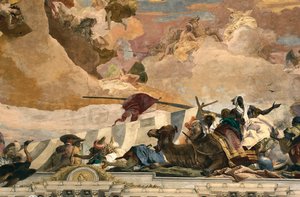 Allegori över Afrika. Fresk av Giovanni Battista Tiepolo (1696-1770) av Giovanni Battista Tiepolo