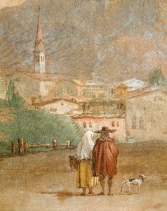 Landskap med Amor av Giovanni Battista Tiepolo