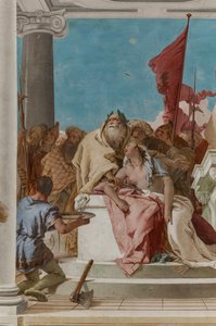 Palazzina (liten byggnad), entréhallen: "Iphigenias offer", detalj av Giovanni Battista Tiepolo